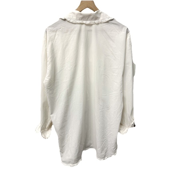 Victoria's Secret‎ Country Nightshirt Med Cream Cotton Rose Embroidered Vintage - Picture 2 of 7